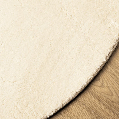Alfombra De Pelo Corto Suave Lavable Huarte Crema Ø 200 Cm / Vetonek_0