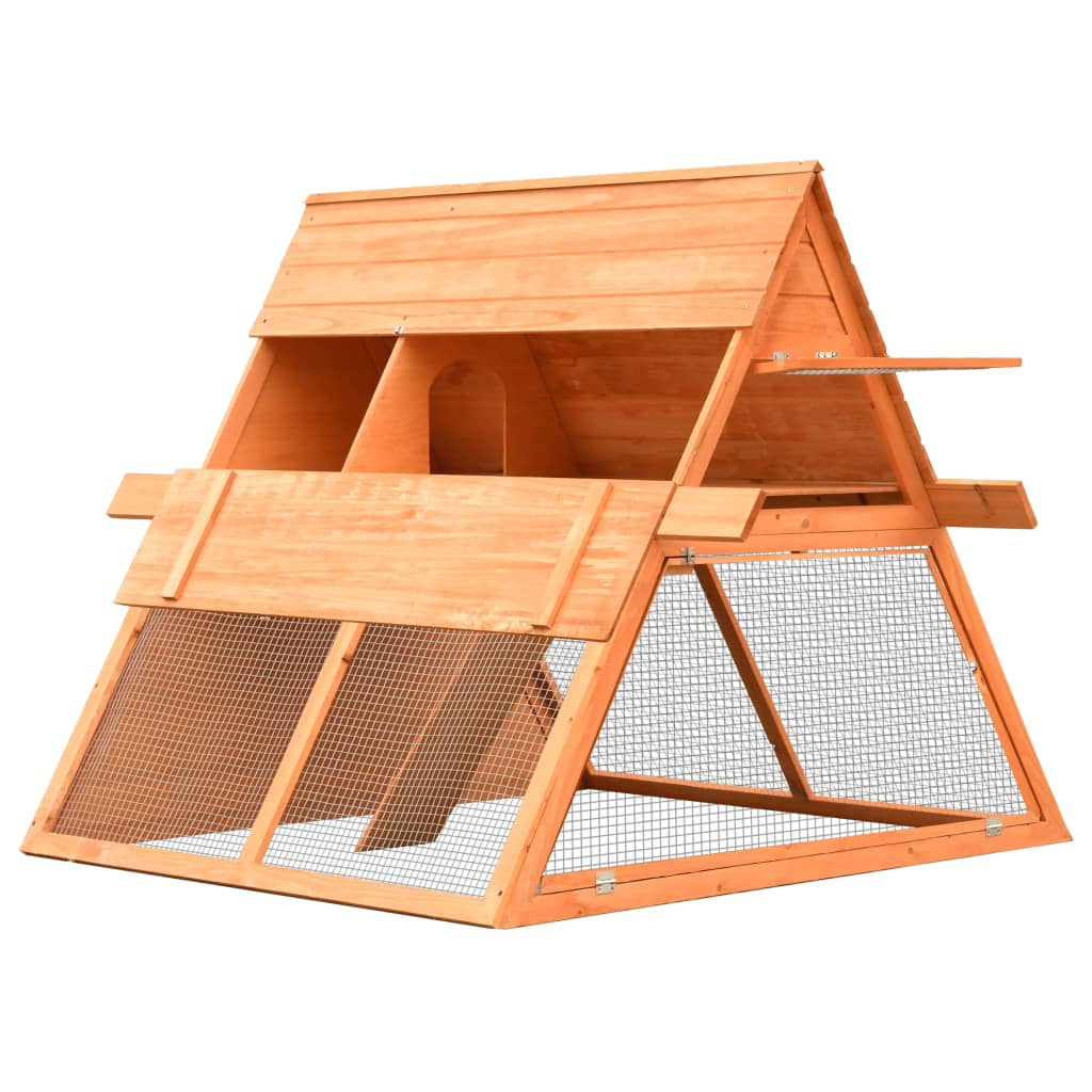Vidaxl Conejera De Madera Maciza De Pino Y Abeto 152x128x108 Cm_1