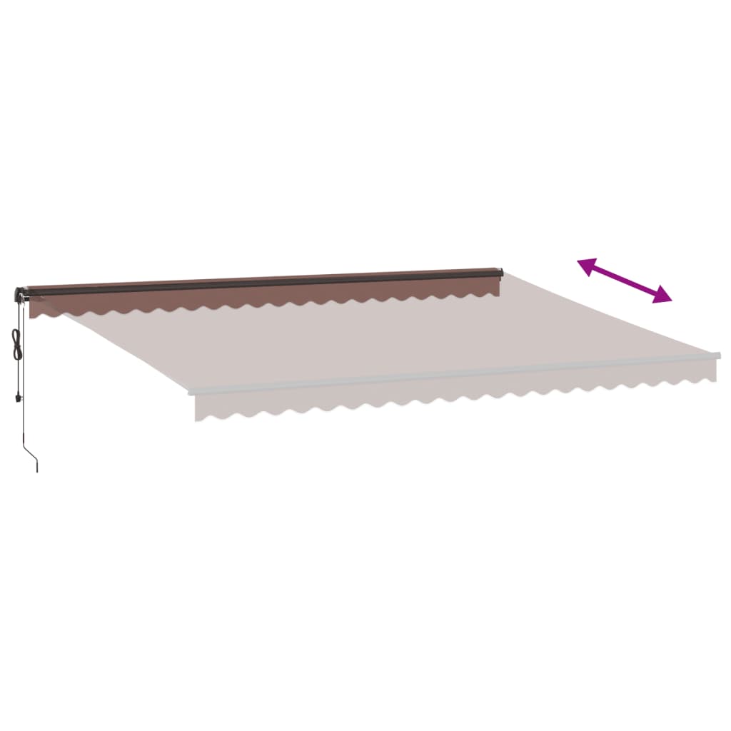 Toldo Retráctil Automático Con Luces Led Marrón 500x350 Cm_5