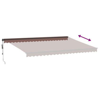 Toldo Retráctil Automático Con Luces Led Marrón 500x350 Cm_5