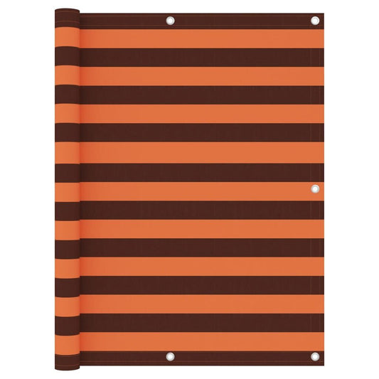 Vidaxl Toldo Para Balcón Tela Oxford Naranja Y Marrón 120x500 Cm_0