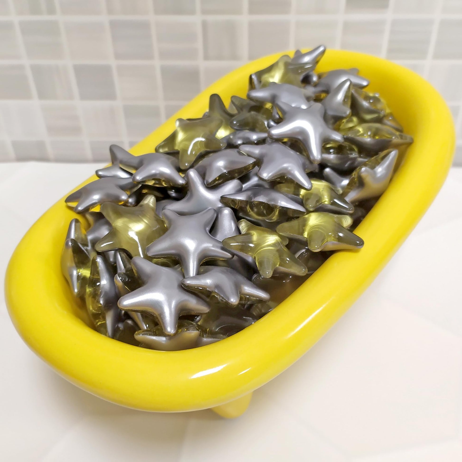 Bolsa Regalo 12 Perlas De Baño Aroma Manzana - Con Aceite De Soja - Hidrata, Suaviza Y Perfuma La Piel - Forma Estrella_4