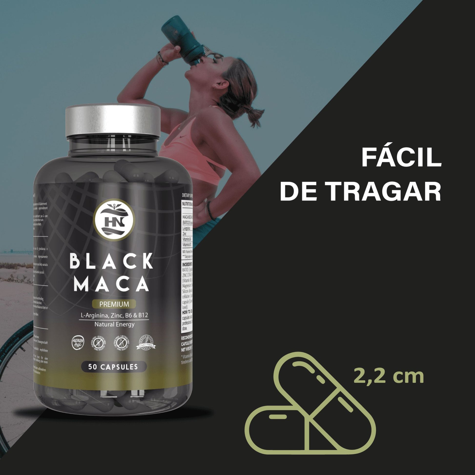 Maca Negra Andina Peruana Con L Arginina, 50 Capsulas, Para Máxima Energía Y Rendimiento Con Vitaminas B6/b13_5
