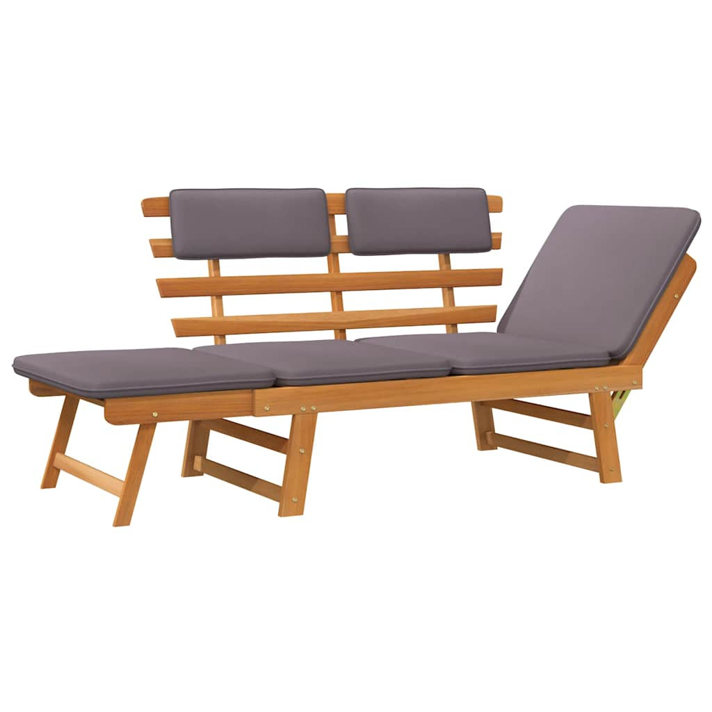Vidaxl Sofá Cama De Jardín 2 En 1 Con Cojín Madera Maciza Acacia 190cm_4