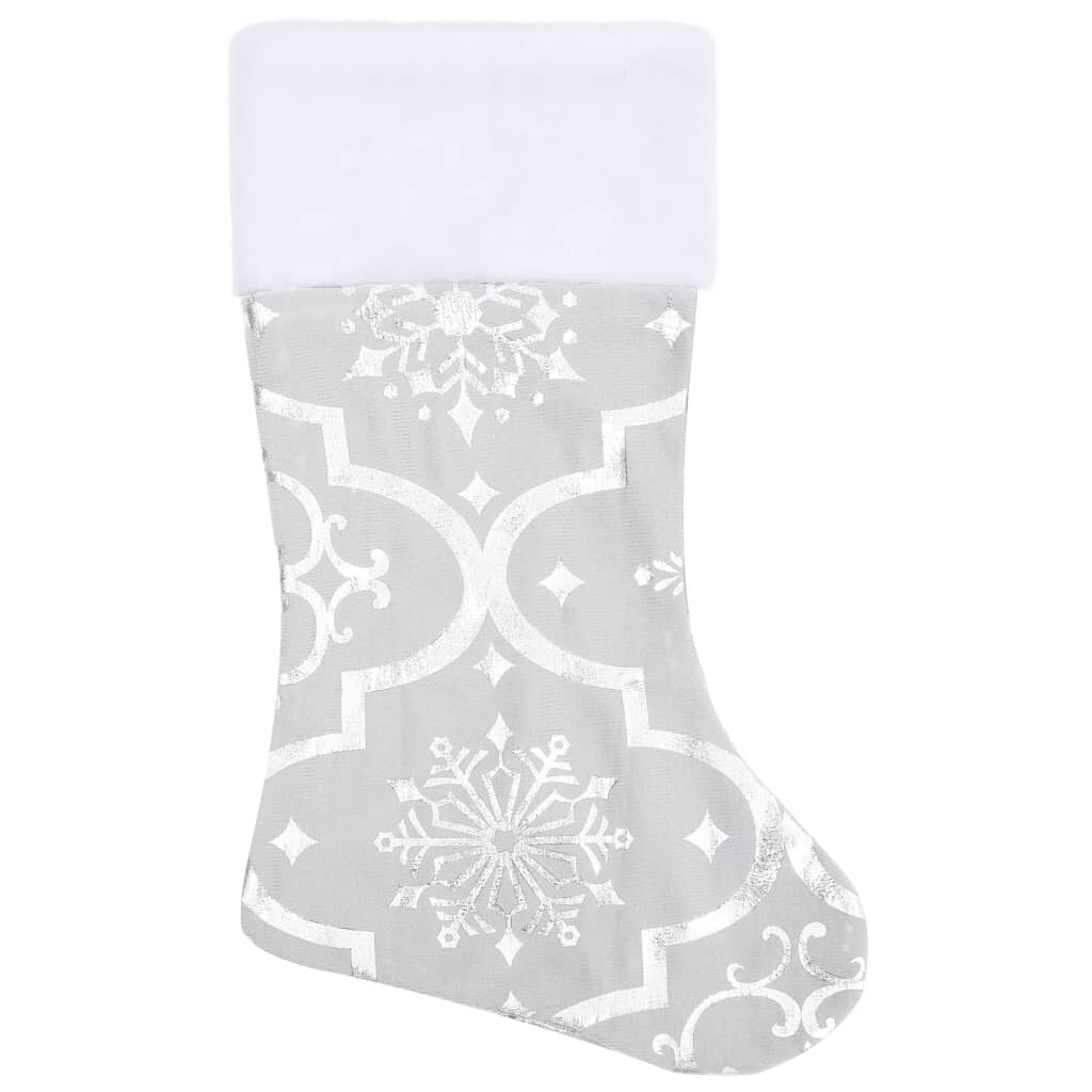 Vidaxl Falda Del Árbol De Navidad De Lujo Y Calcetín Tela Blanco 90 Cm_3