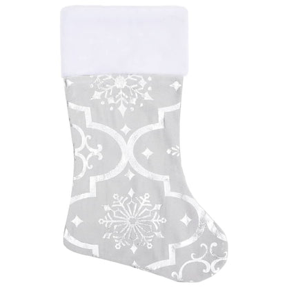 Vidaxl Falda Del Árbol De Navidad De Lujo Y Calcetín Tela Blanco 90 Cm_3