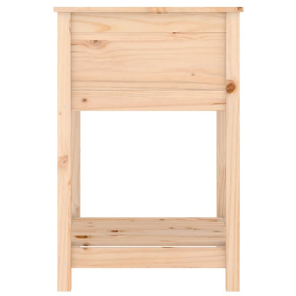 Jardinera Con Estante De Madera Maciza De Pino 54x54x81 Cm_5