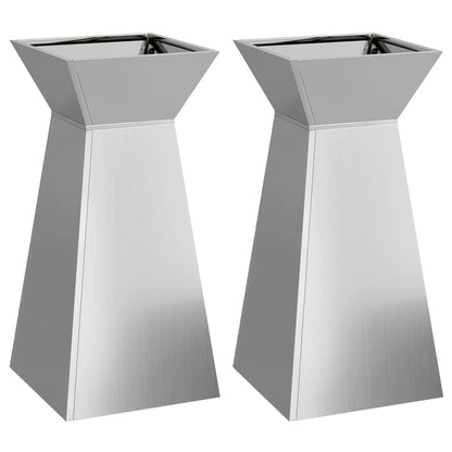 Maceta Pilar 2 Pcs Plateado 35 X 35 X 73 Cm_0