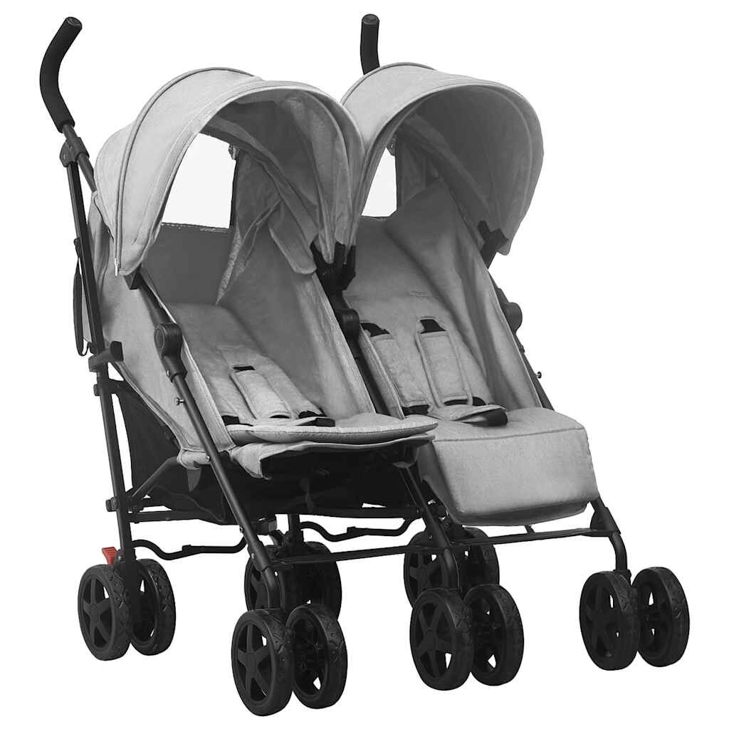 Vidaxl Carrito Para Gemelos De Acero Gris Claro_4
