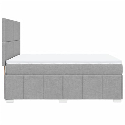 Cama Box Spring Con Colchón Tela Gris Claro 140x200 Cm / Vetonek_0