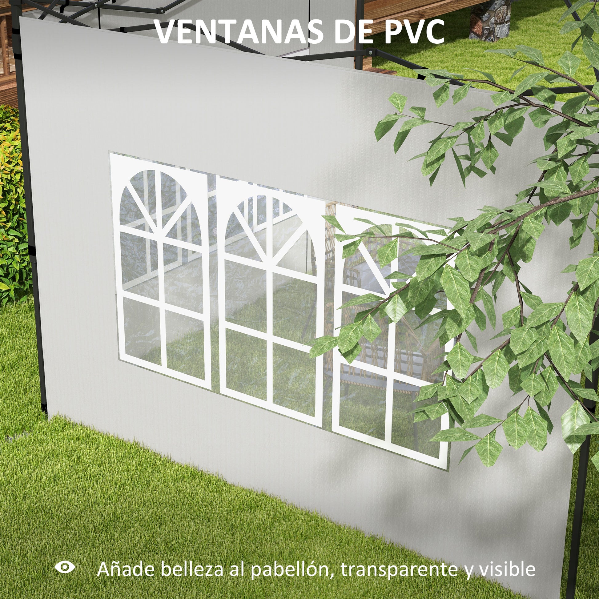 Outsunny Paredes Laterales Para Carpa 3x3 M Y 3x6 M 293x193 Cm Blanco_5