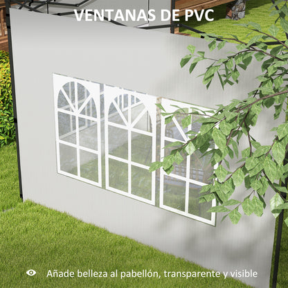 Outsunny Paredes Laterales Para Carpa 3x3 M Y 3x6 M 293x193 Cm Blanco_5
