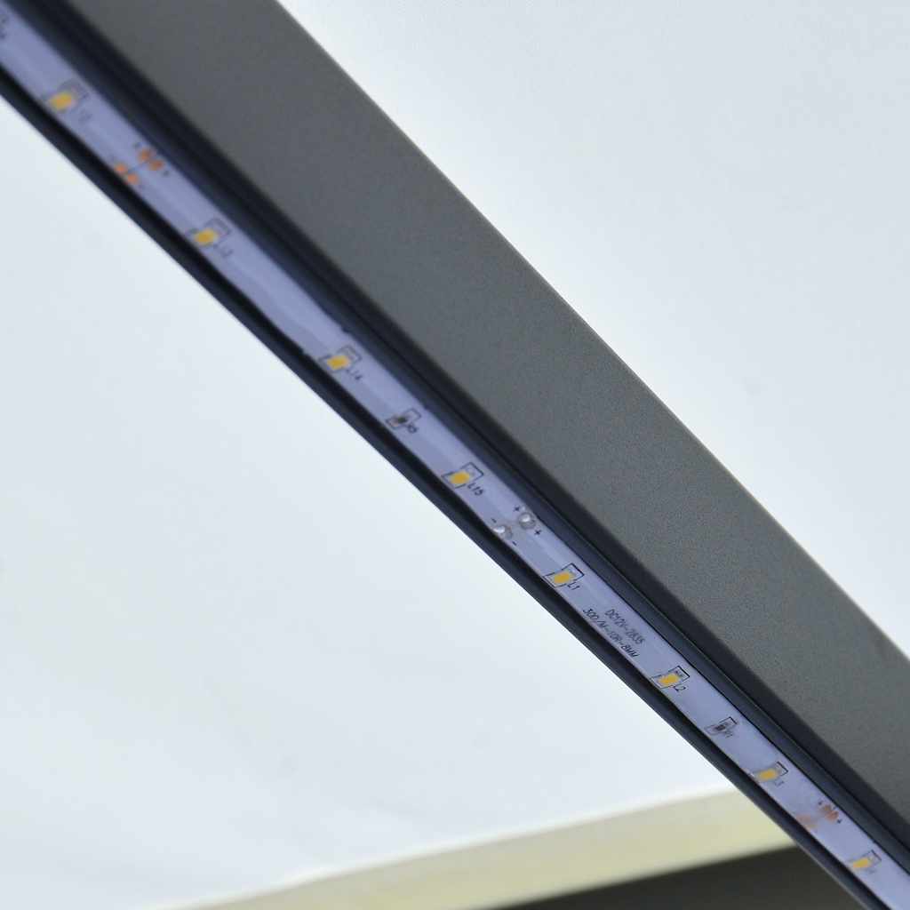 Toldo Retráctil Manual Con Led Crema 300x250 Cm_5