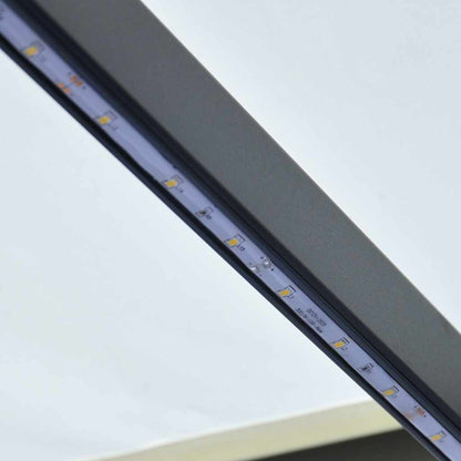 Toldo Retráctil Manual Con Led Crema 300x250 Cm_5