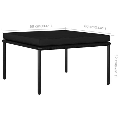Vidaxl Juego De Muebles De Jardín 3 Piezas Con Cojines Pvc Negro_2