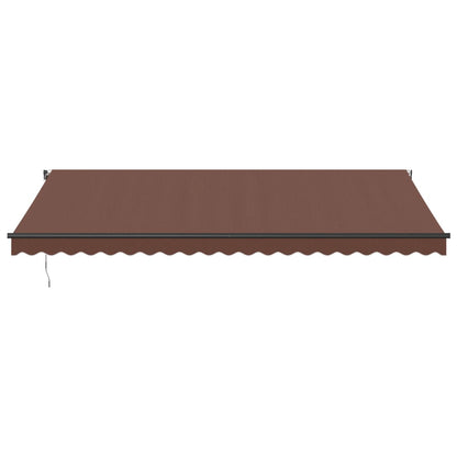 Toldo Retráctil Automático Con Luces Led Marrón 500x350 Cm_3