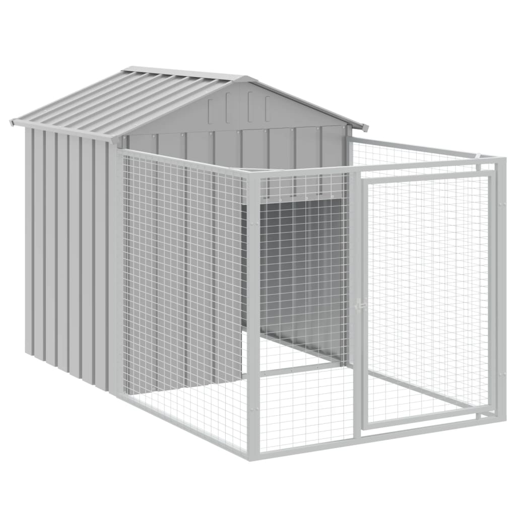 Caseta Perro Tejado Acero Galvanizado Gris Claro 117x1221x123cm_5