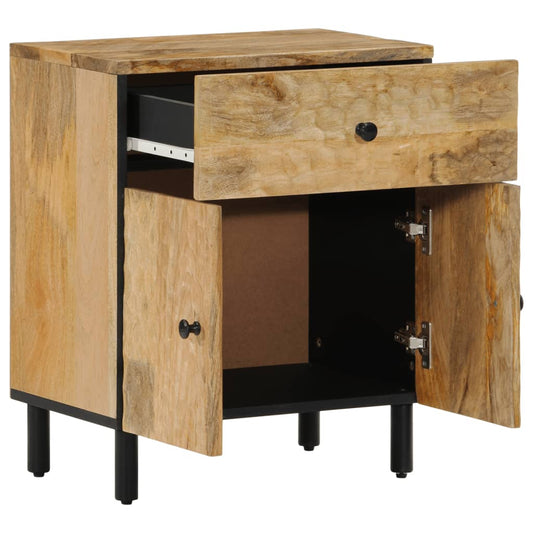 Mesita De Noche Madera Maciza De Mango 50x33x60 Cm_0