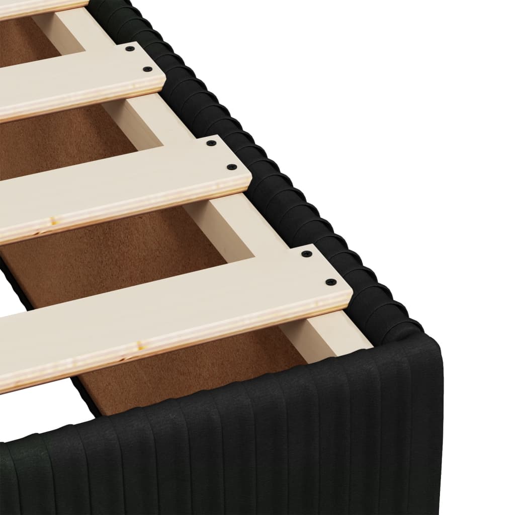 Cama Box Spring Con Colchón Terciopelo Negro 90x200 Cm / Vetonek_4