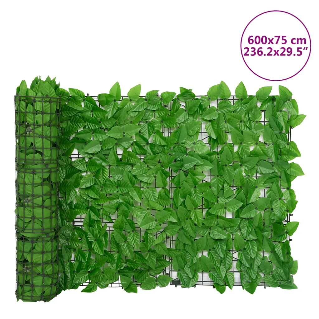 Vidaxl Valla De Privacidad De Balcón De Hojas Verde 600x75 Cm_2
