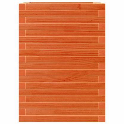 Jardinera Madera Maciza De Pino Marrón Cera 50x50x68,5 Cm_4