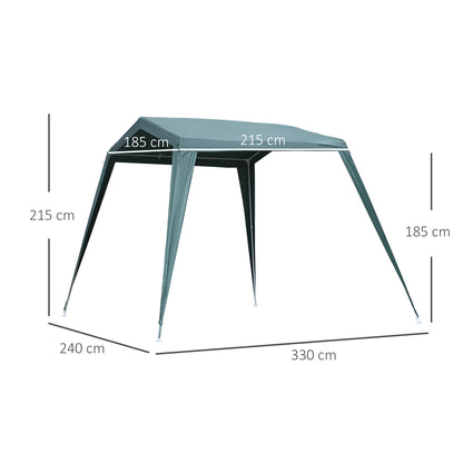 Outsunny Carpa Desmontable 330x240x215 Cm Carpa Pérgola De Jardín De Tubo De_2