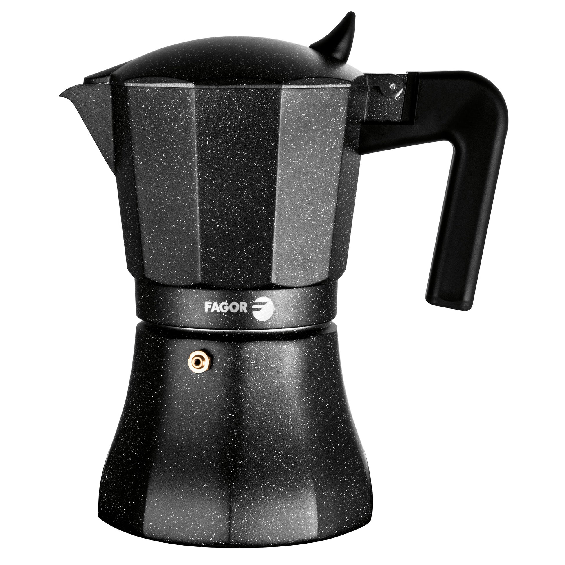 Cafetera Italiana Aluminio 9 Tazas Café, Junta Silicona, Vitrocerámica, Gas, Eléctrica Fagor 81cffgati09 Negro_0