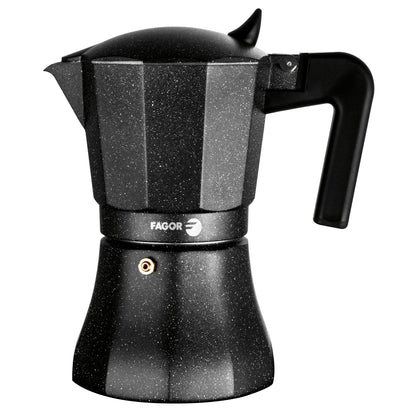 Cafetera Italiana Aluminio 9 Tazas Café, Junta Silicona, Vitrocerámica, Gas, Eléctrica Fagor 81cffgati09 Negro_0