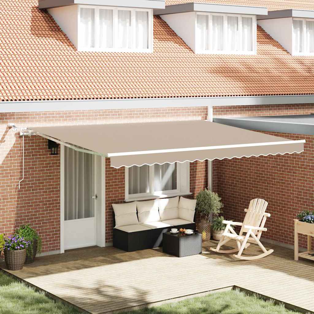 Toldo Retráctil Beige 450 X 300 Cm Poliéster_1