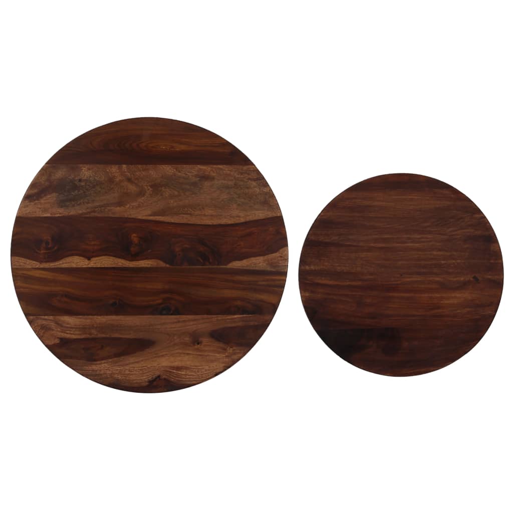 Set De Mesas De Centro 2 Uds Madera Maciza De Sheesham 60x35 Cm_2