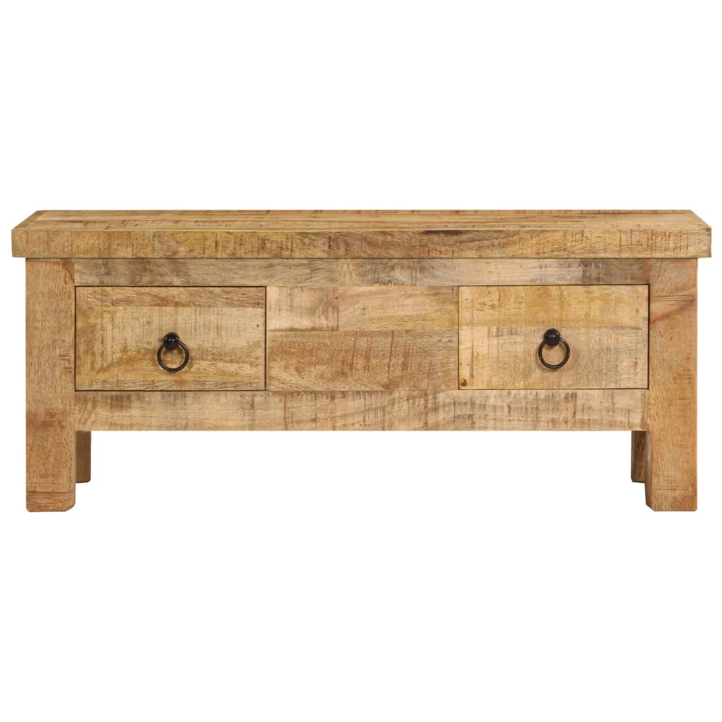 Mesa De Centro De Madera Maciza De Mango 90x45x35 Cm_0