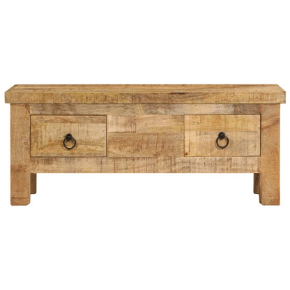 Mesa De Centro De Madera Maciza De Mango 90x45x35 Cm_0