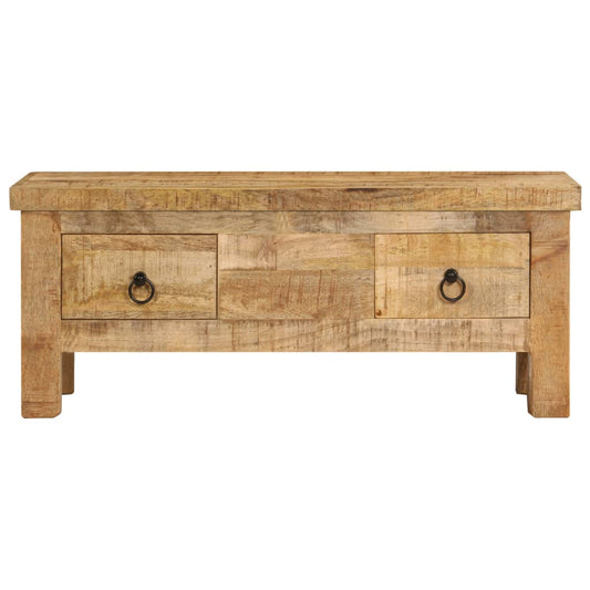 Mesa De Centro De Madera Maciza De Mango 90x45x35 Cm_0