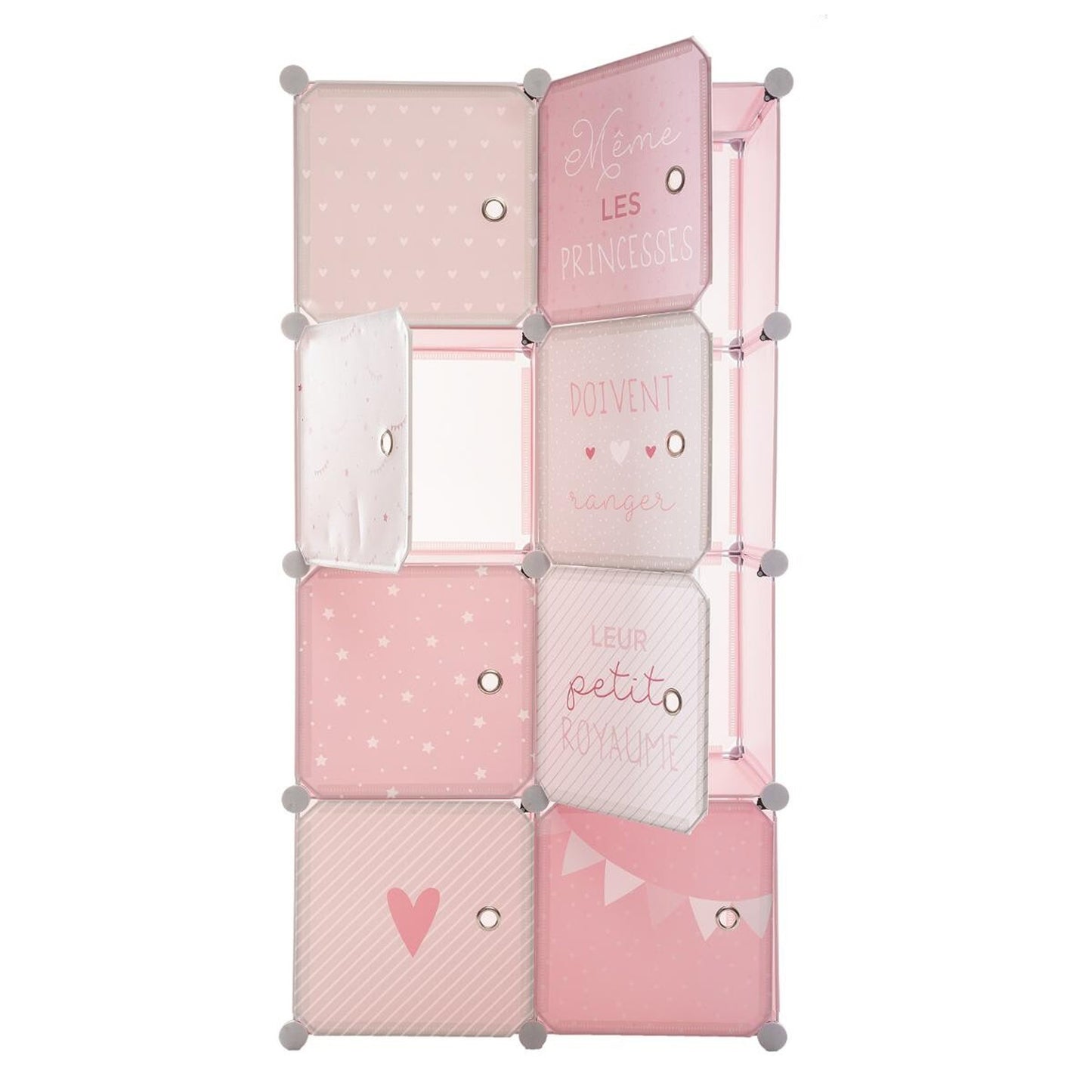 Well Home - Armario Taquillas Rosa Perfecto Para Organizar La Habitación De Tus Niños 65 X 31,5 X 125 Cm