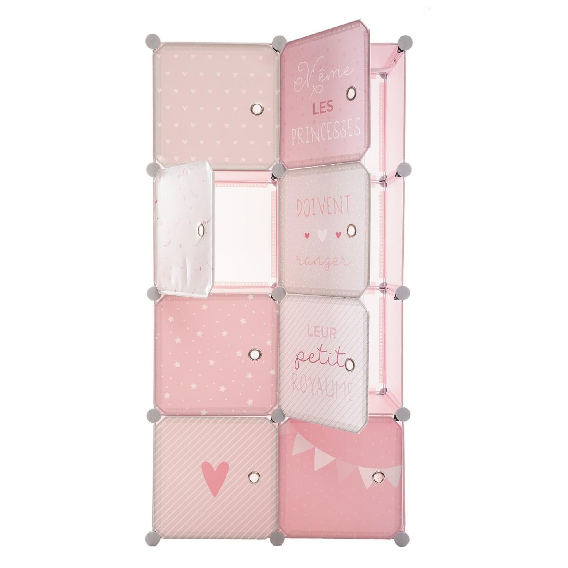 Well Home - Armario Taquillas Rosa Perfecto Para Organizar La Habitación De Tus Niños 65 X 31,5 X 125 Cm
