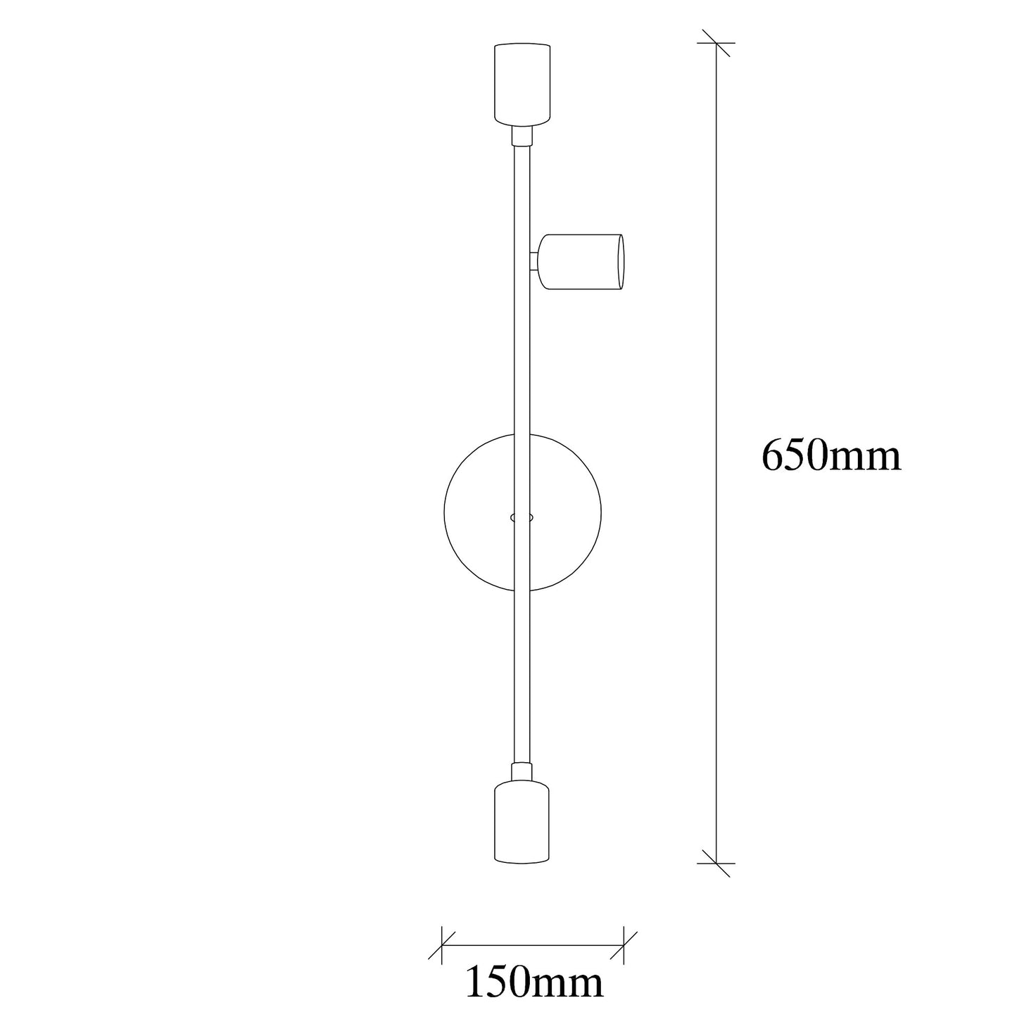 Aplique De Pared, Hierro , Vintage, 15x15x65, Casquillo 3 X E 27 Max 40 W_1
