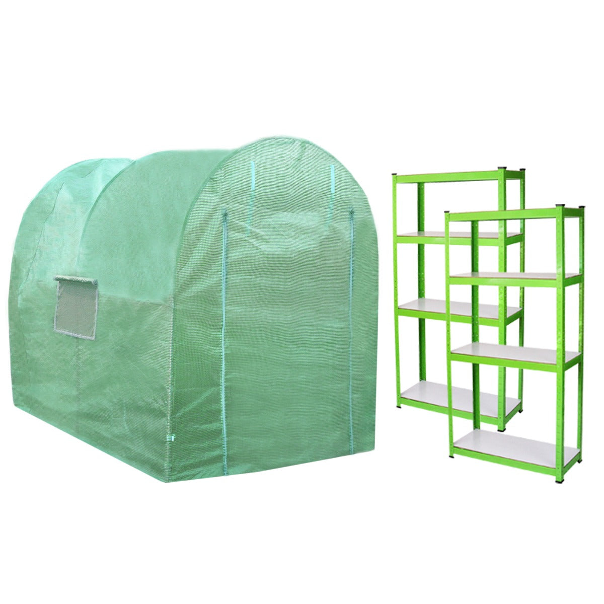 Invernadero Politúnel Con Estantería Galvanizada De Jardín Carpa De Cultivo 19mm 4 X 2m_0