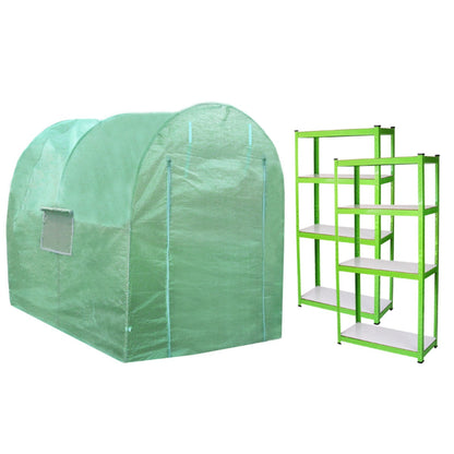 Invernadero Politúnel Con Estantería Galvanizada De Jardín Carpa De Cultivo 19mm 4 X 2m_0