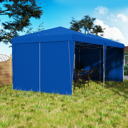 Outsunny Carpa Plegable 6x3 M Con Paredes Laterales Altura Ajustable Azul_4