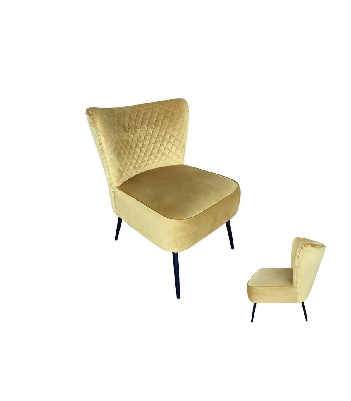 Sillón Moderno De Diseño Modelo Boutique Color Dorado. 73 Cm(ancho) 79 Cm(altura) 54 Cm(fondo)_0