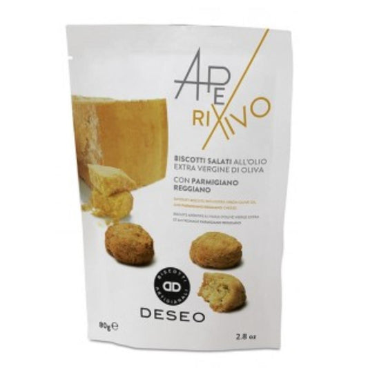 Galletas saladas con queso parmesano reggiano  Deseo 80g