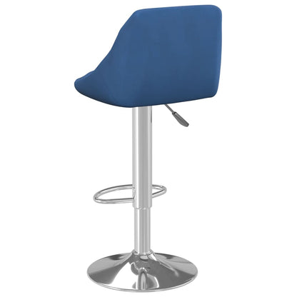 Taburete De Cocina 2 Unidades De Terciopelo Azul_4