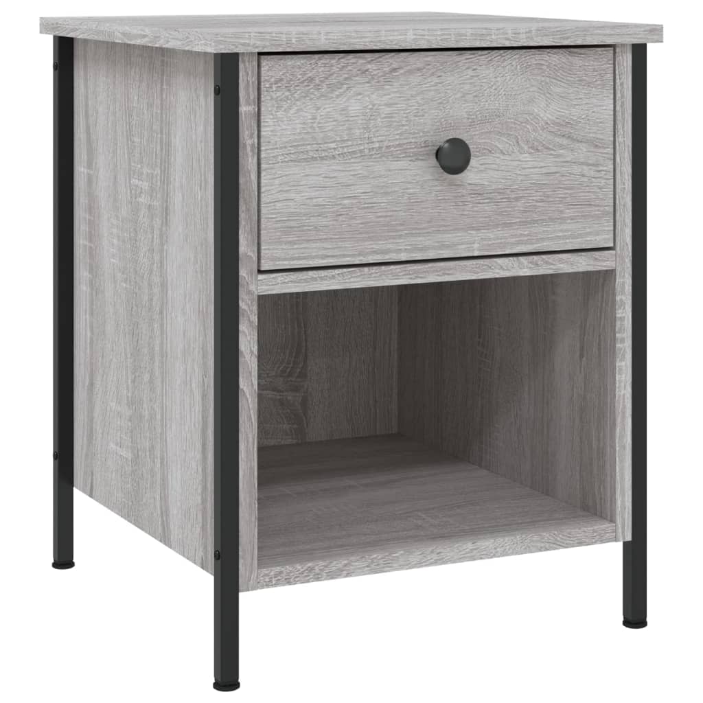 Mesita De Noche Madera De Ingeniería Gris Sonoma 40x42x50 Cm_0