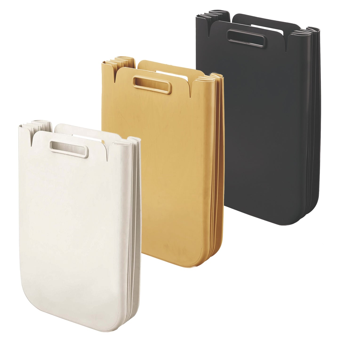 Set De 3x Contenedor Multiusos Plegable 25 Litros C/uno (75l Totales), En Plástico Reciclado, 45x30 Cms, En Color_0