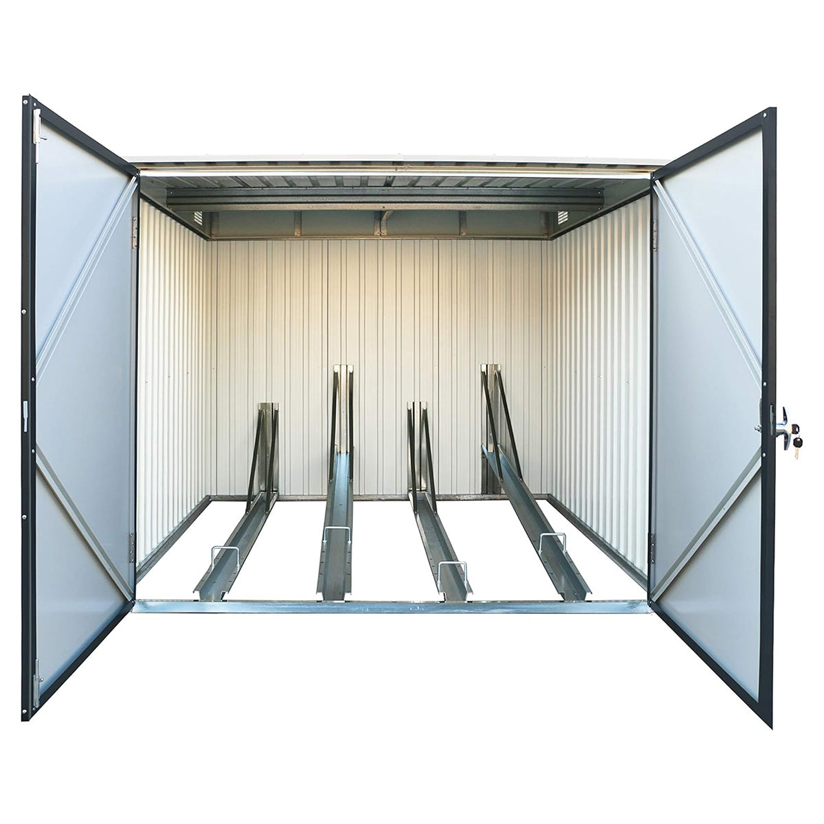 Metal Bicycle Storage Unit 203x202x162.5 Cm Anthracite Grey_2