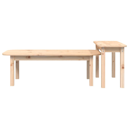 Juego De Mesas De Centro 2 Piezas Madera Maciza De Pino_3