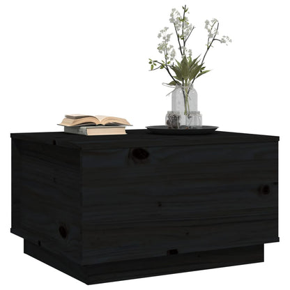 Mesa De Centro De Madera Maciza De Pino Negro 60x50x35 Cm_2