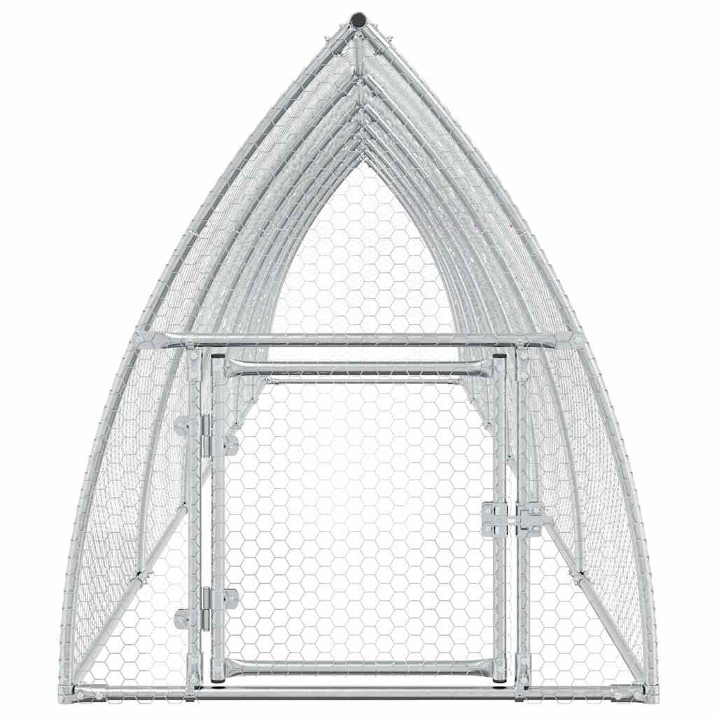 Vidaxl Jaula Para Gallinas Acero Galvanizado Plateado 600x105x120 Cm_3