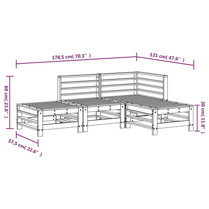 Vidaxl Juego De Muebles De Jardín 4 Pzas Madera Maciza Abeto Douglas_2