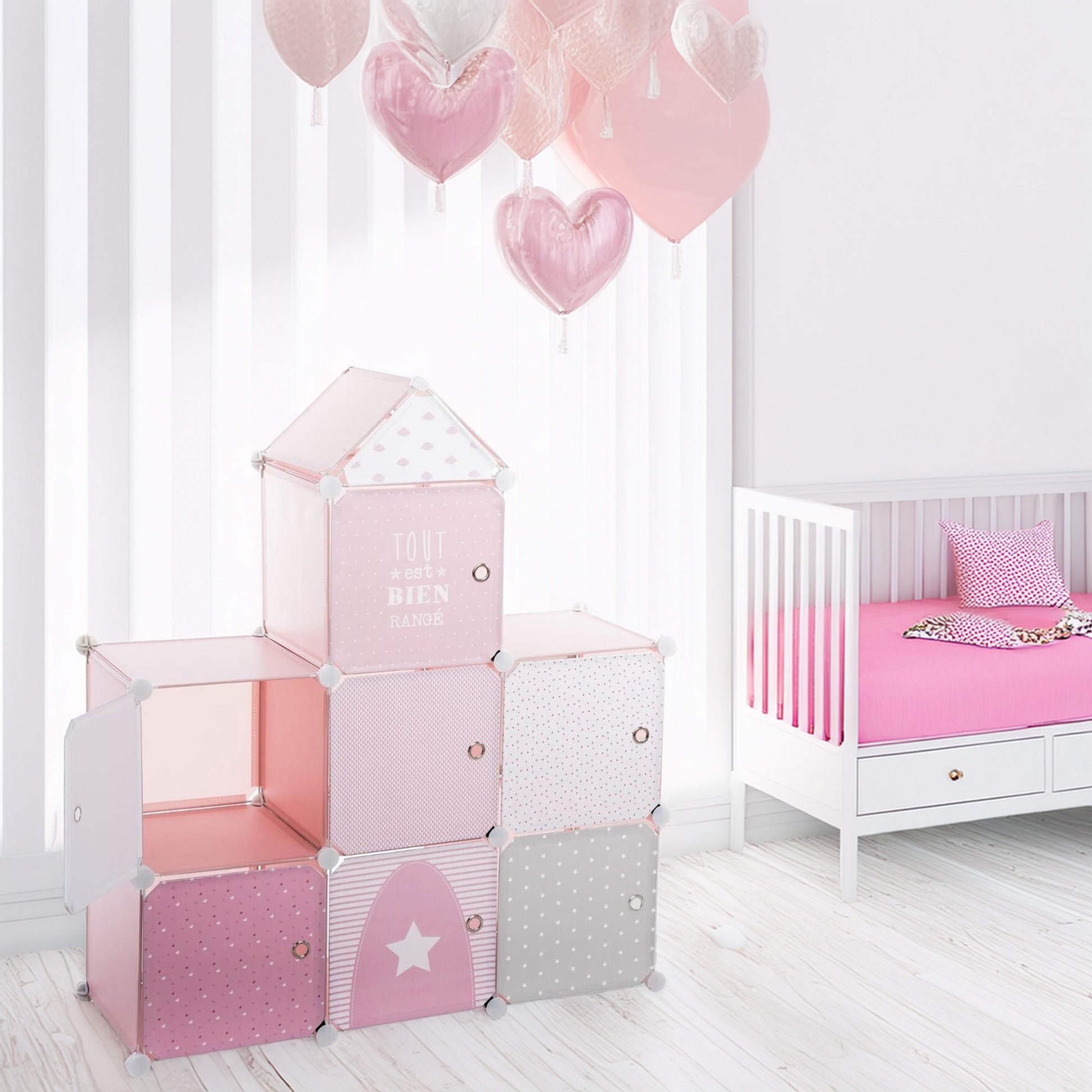 Castillo Estantería Rosa 95,5x32x109cm